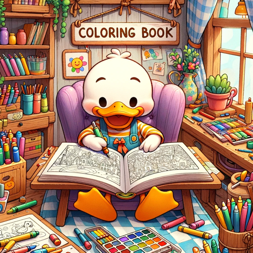 Duck's Coloring Page Maker - GPTs Crafts age-balanced coloring pages adapted to user preferences.